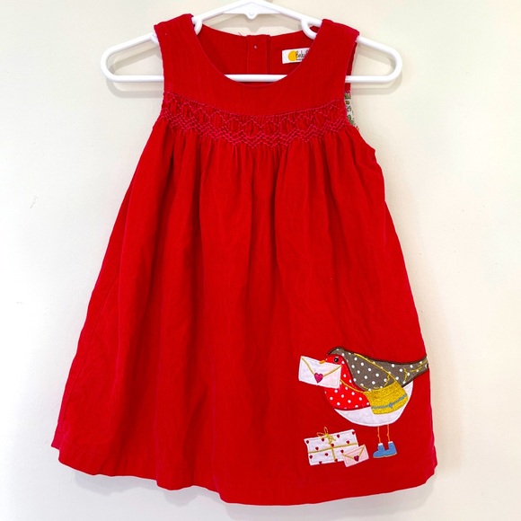 Baby Boden Other - Baby Boden Bird Valentine Red Dress Size 12-18 Months